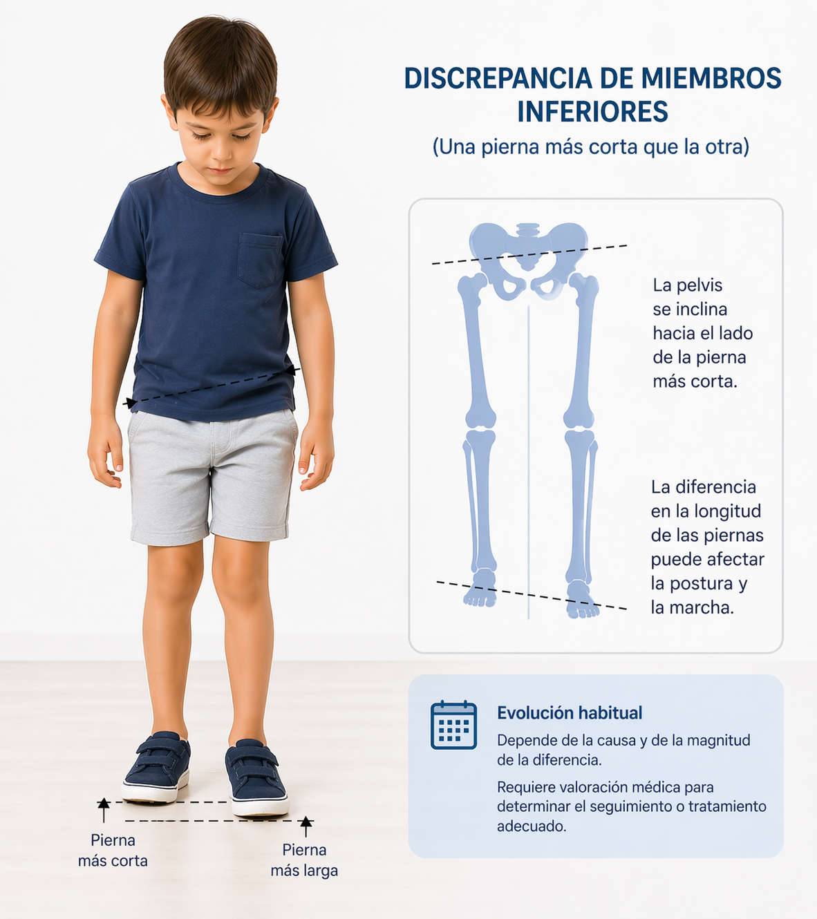 Imagen de diferencia mínima de longitud entre las piernas.