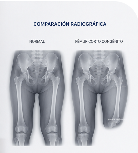 Imagen representativa de fémur corto congénito.