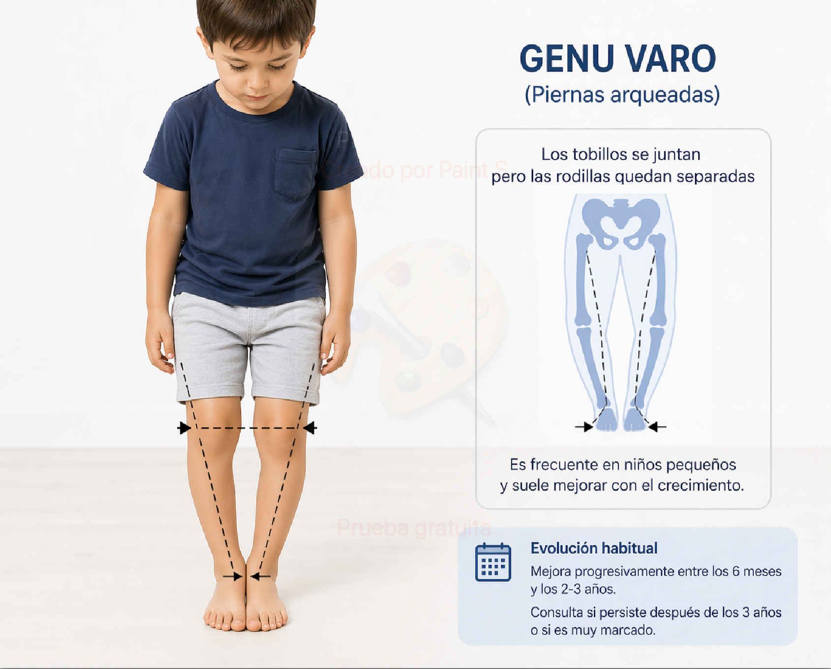 Ilustración adicional de genu varo o piernas arqueadas.